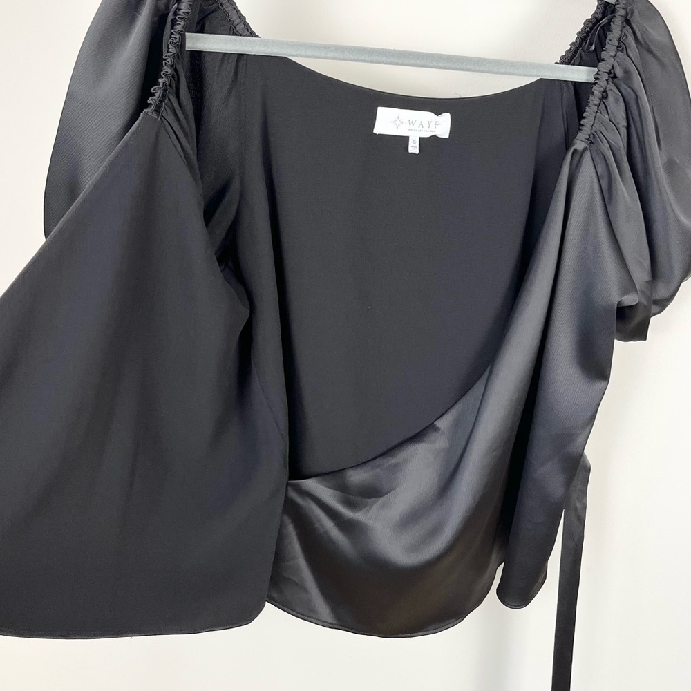 WAYF Faux Wrap Puff Sleeve Blouse - Picture 5 of 11